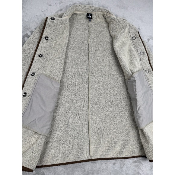 KUHL Clifton Snap Fleece Jacket XL Beige Long Overcoat Hiking Outdoors Light - Picture 4 of 9